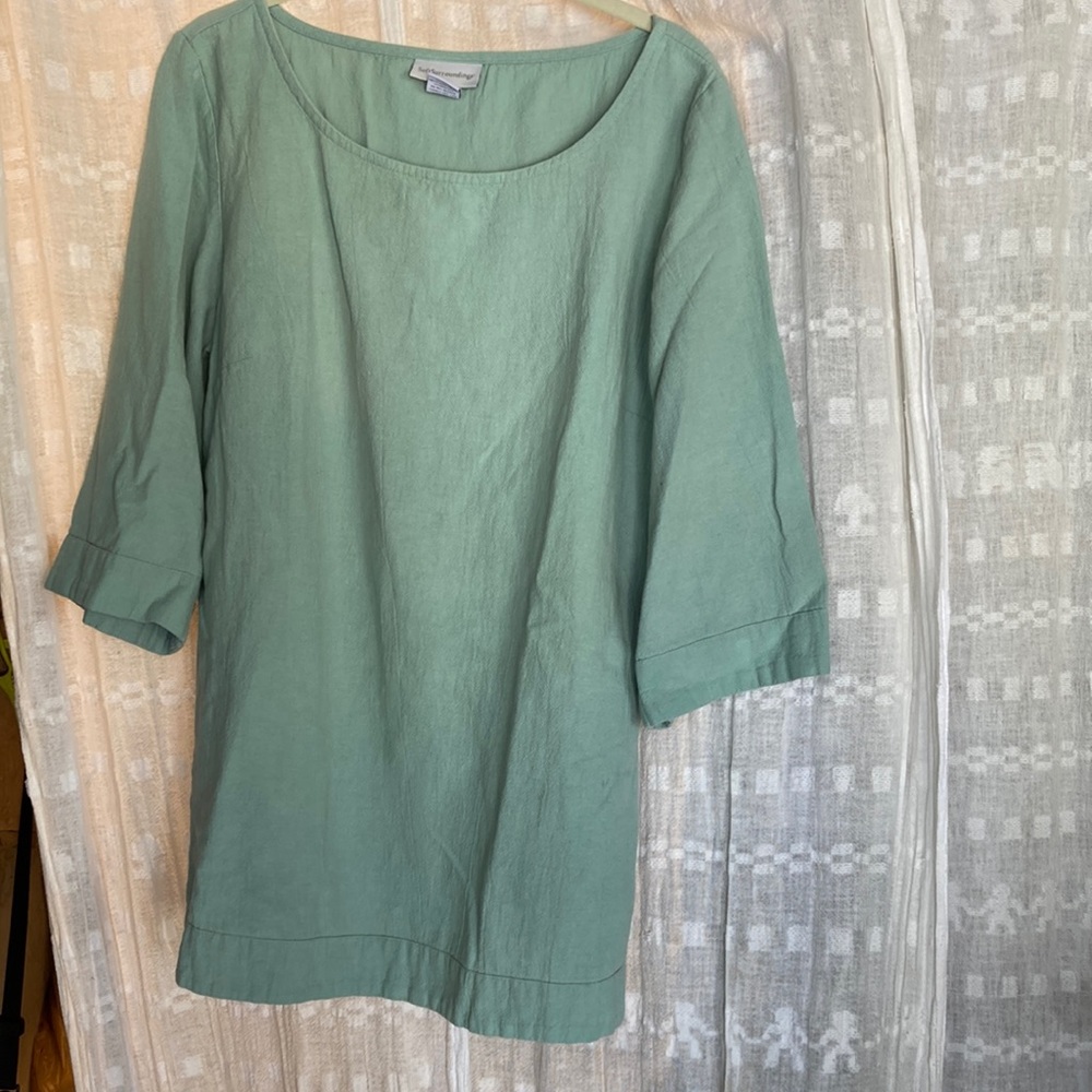 Soft Surroundings Robin’s egg blue cotton shirt